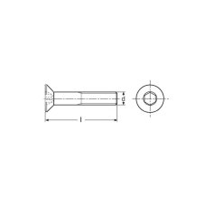 Screw M10x150 Hexagon socket countersunk head cap 10.9 Black