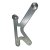 Left Footrest Support complet - Silver